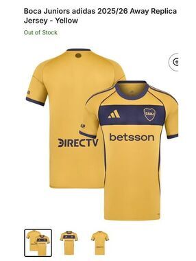 Boca Juniors adidas 2025/26 Away Replica Jersey - Yellow